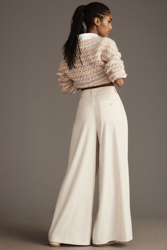The Avery Pleated Wide-Leg Trousers by Maeve: Corduroy Edition #3
