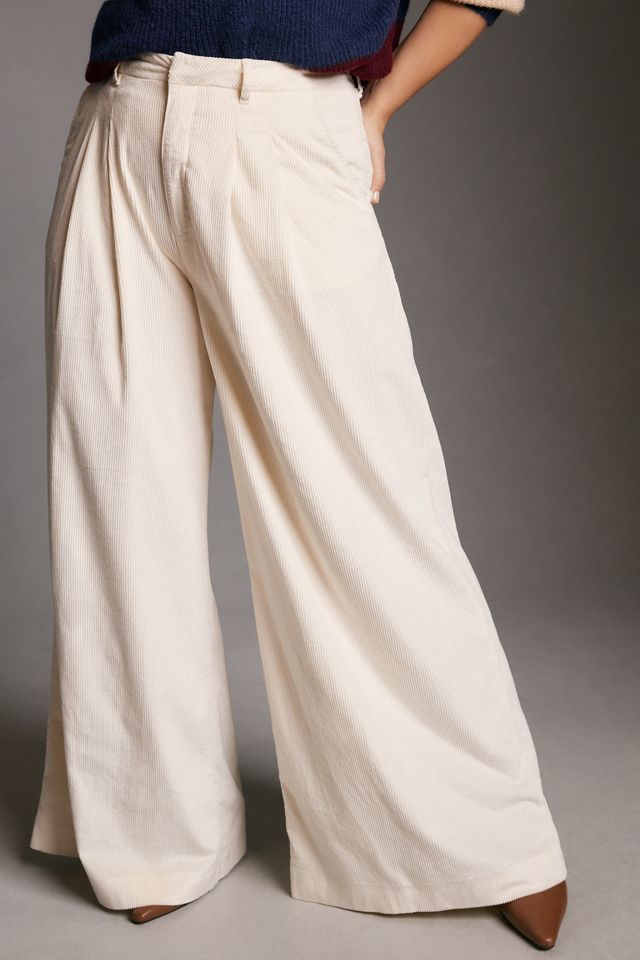 The Avery Pleated Wide-Leg Trousers by Maeve: Corduroy Edition #6