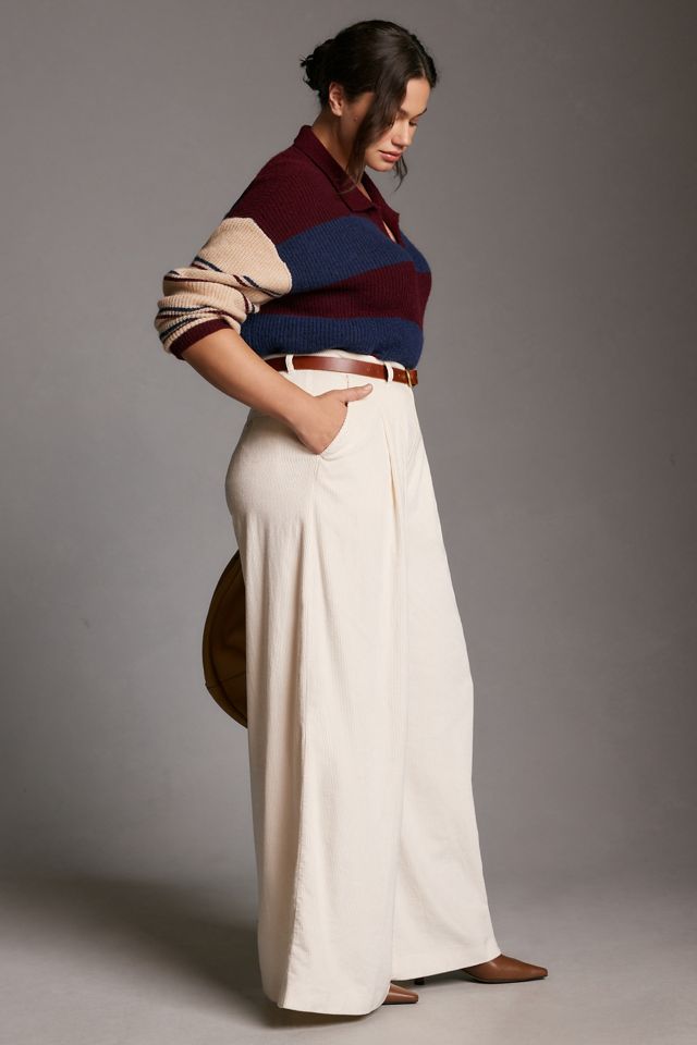 The Avery Pleated Wide-Leg Trousers by Maeve: Corduroy Edition #7
