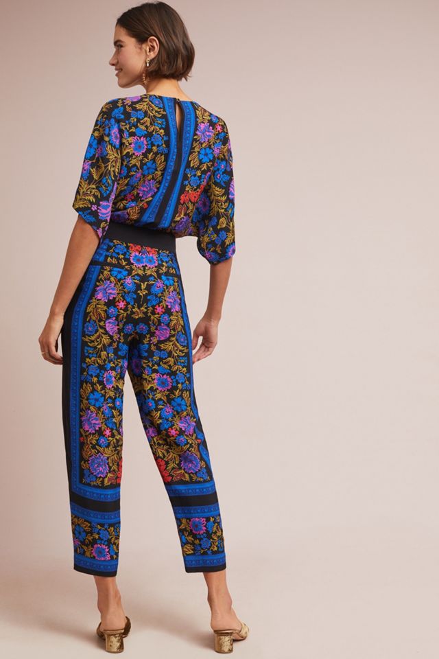 Scarf-Printed Jumpsuit #1