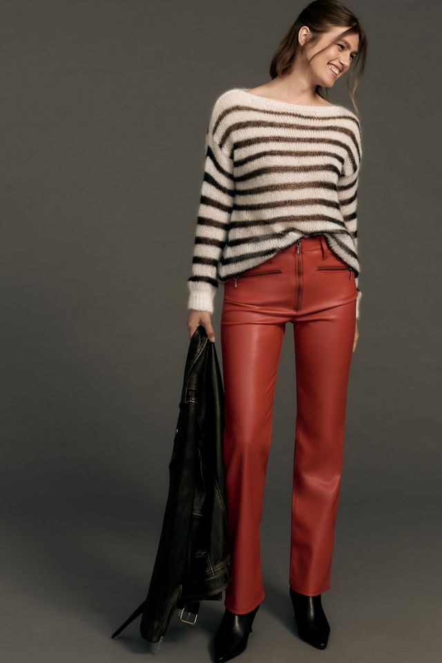 Cassie Exposed Zipper FauxLeather Pants Anthropologie
