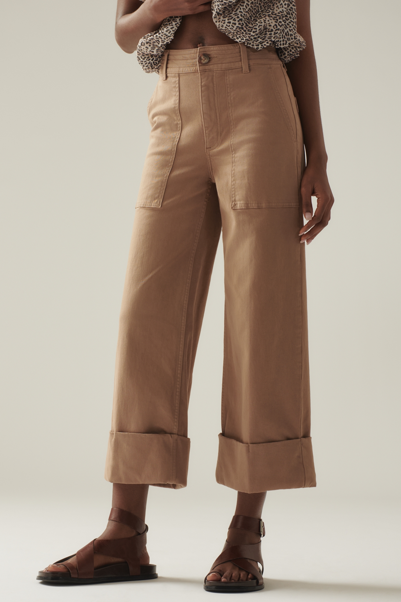 Pistola Maya High-Rise Cuffed Hem Wide-Leg Pants