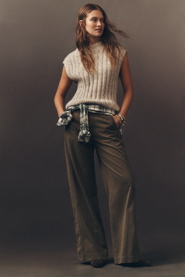 Pistola Jadyn Seamed Low-slung Palazzo Pants In Green