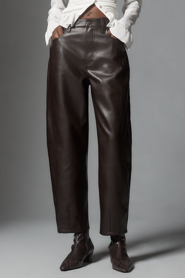 Pistola Eli Faux Leather High-Rise Barrel Pants #1