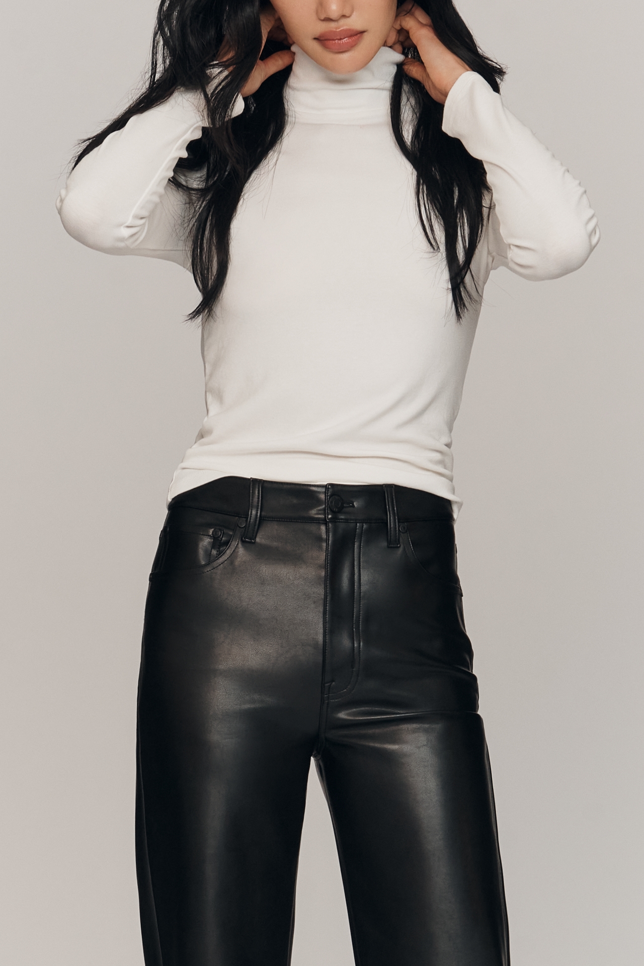 Pistola Cassie Faux Leather High-Rise Straight-Leg Pants