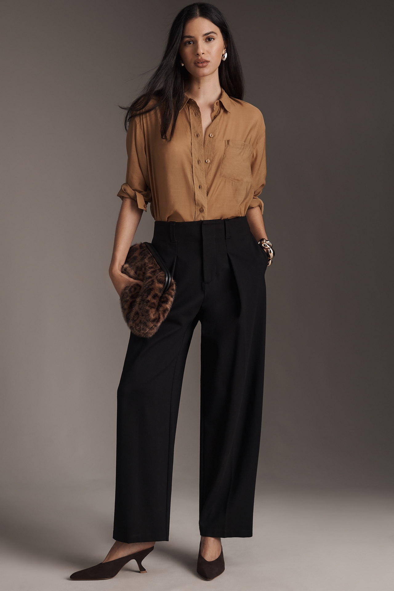 Pistola Eden High-Rise Pleated Ponte Pants