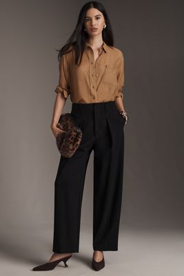 Pistola Eden High-Rise Pleated Ponte Pants