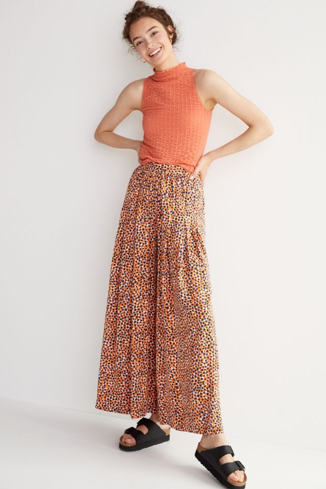 By Anthropologie Smocked Gauzy Wide-Leg Pants