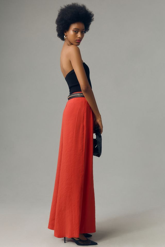 By Anthropologie High-Waisted Plissé Wide-Leg Pants