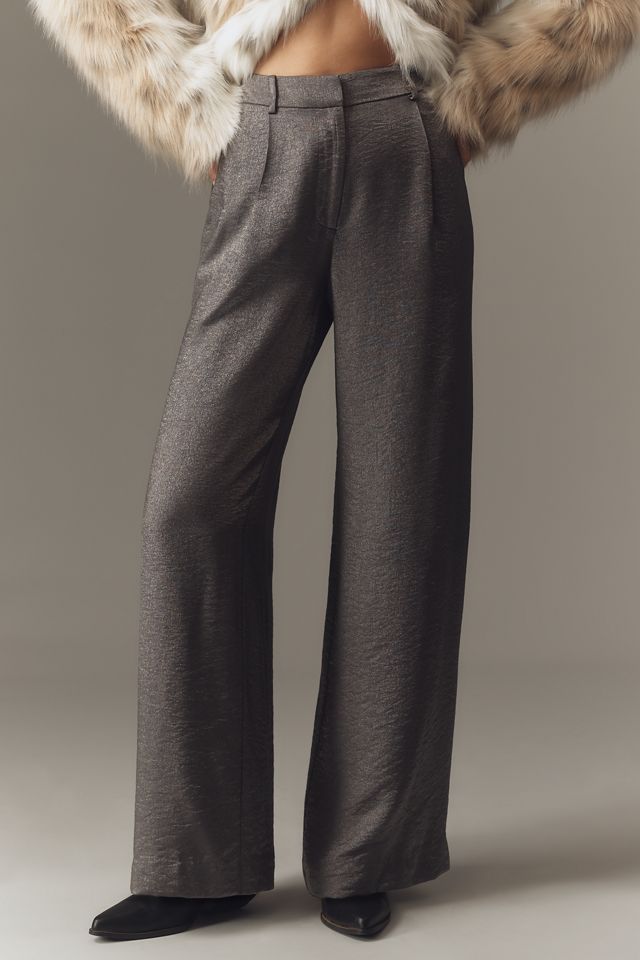 Maeve Shimmered Wide-Leg Trousers #2