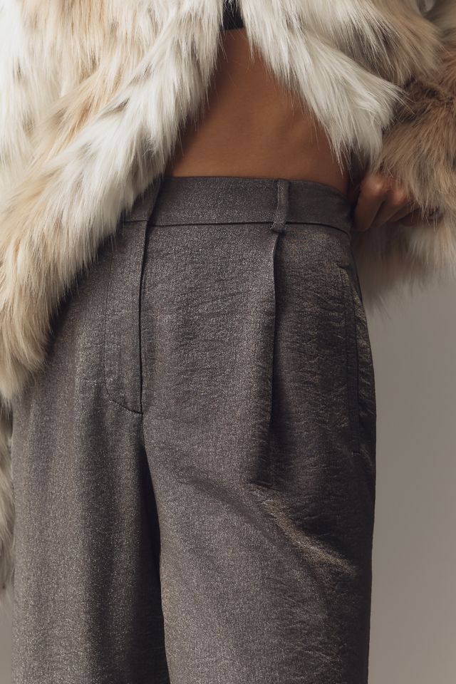 Maeve Shimmered Wide-Leg Trousers #3