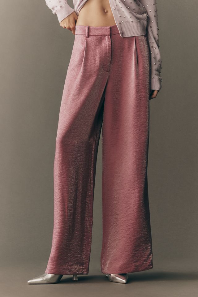 Maeve Shimmered Wide-Leg Trousers #1