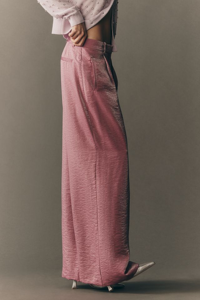 Maeve Shimmered Wide-Leg Trousers #3