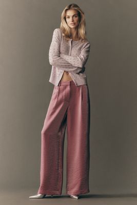 Maeve Shimmered Wide-Leg Trousers