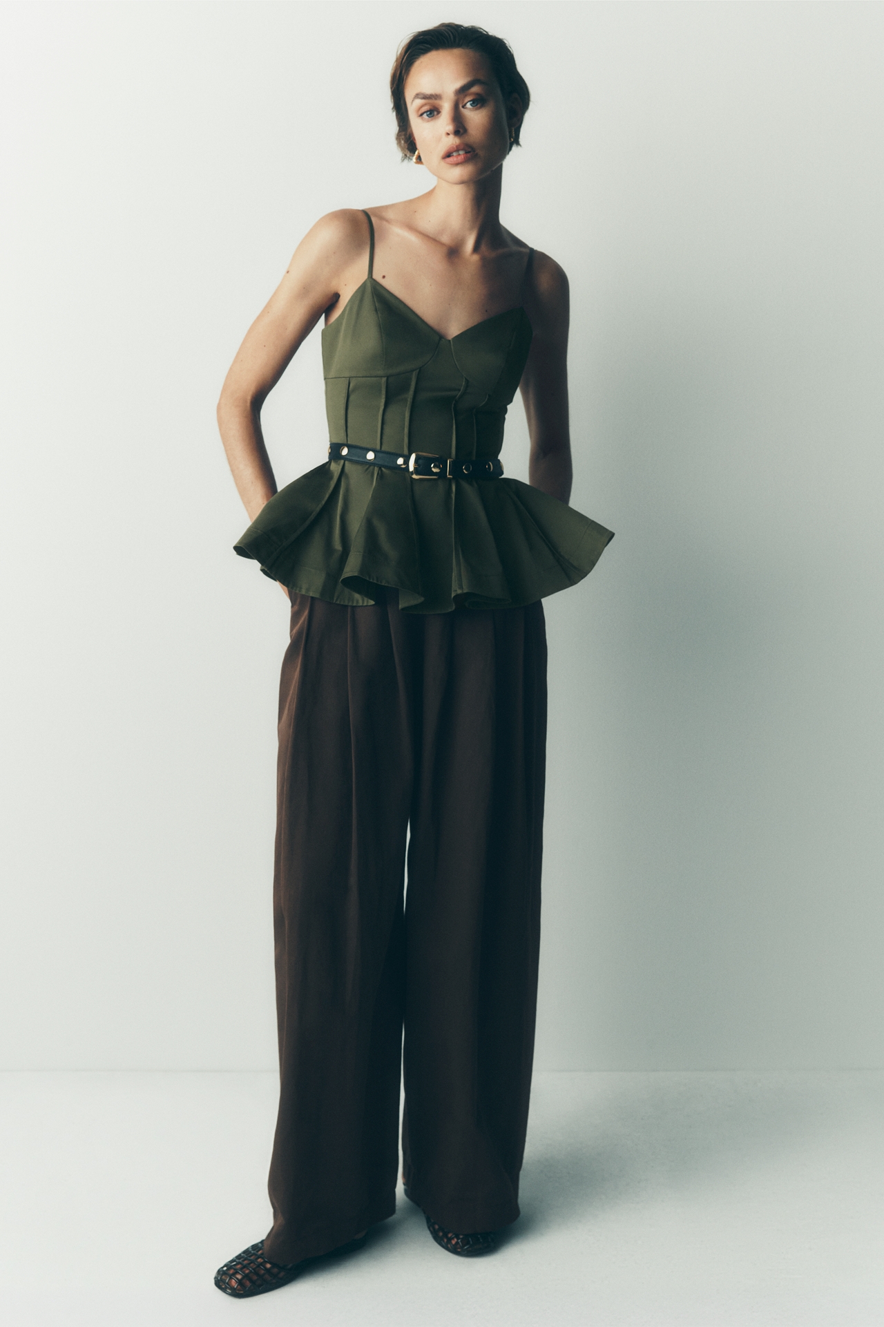 Maeve Pleated Barrel Trousers