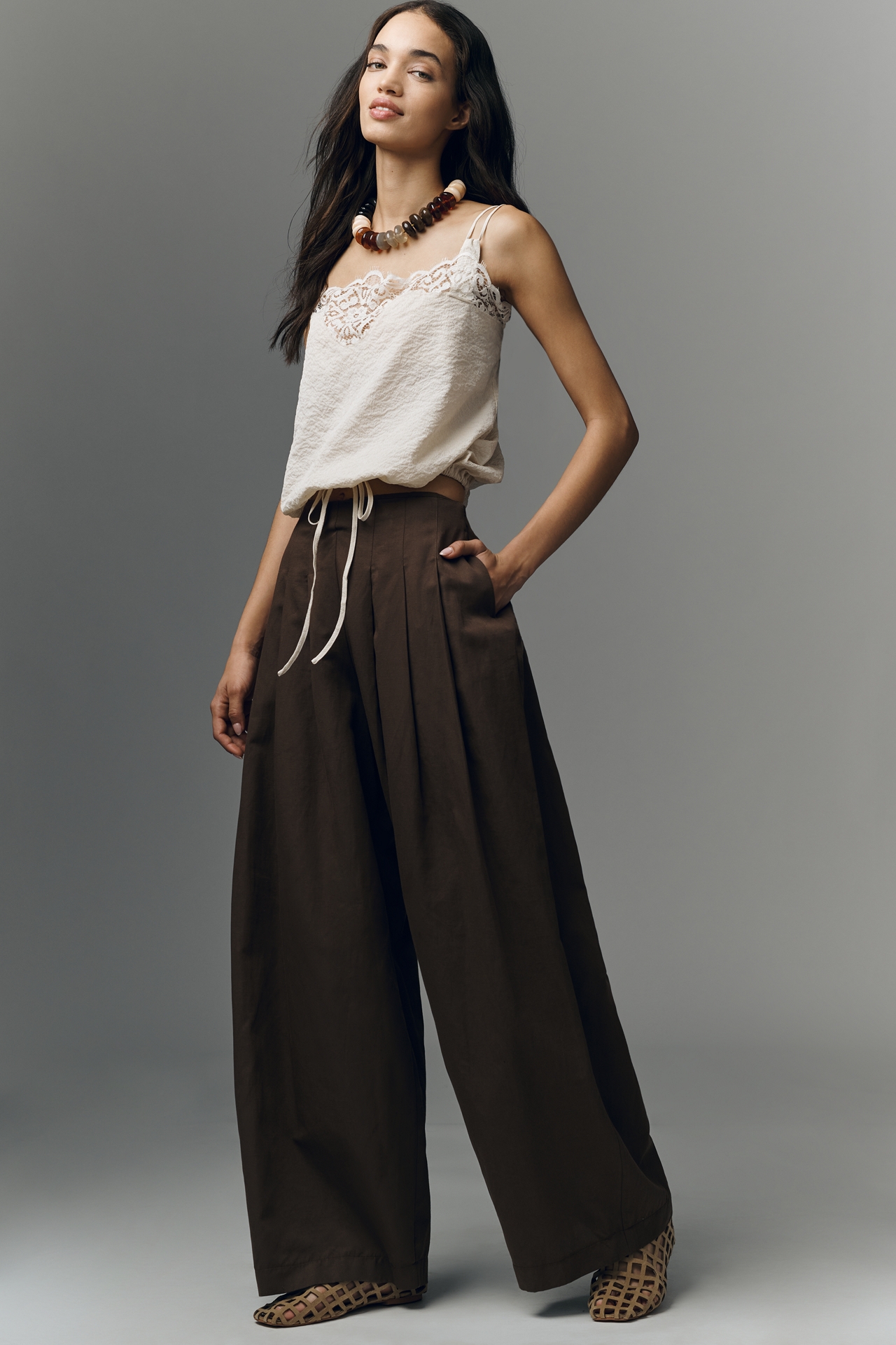 Maeve Pleated Barrel Trousers