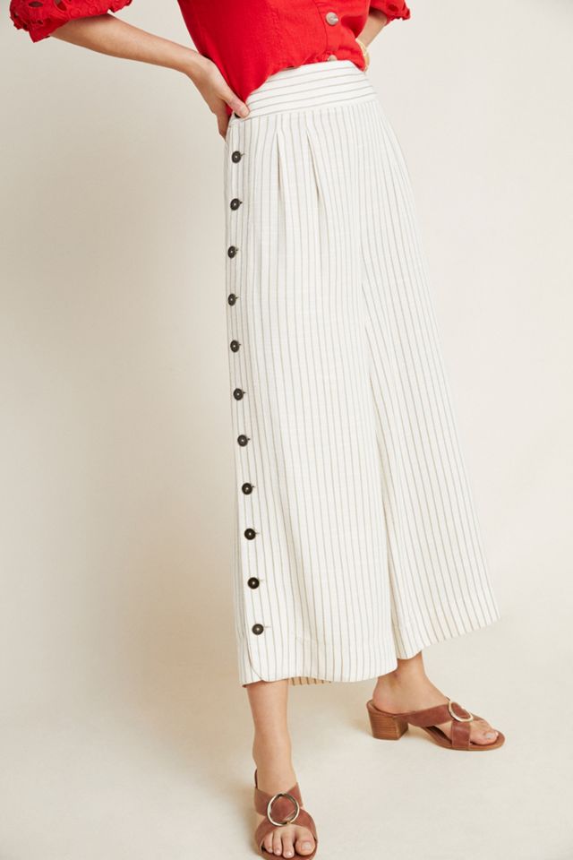 Buttoned Wide-Leg Pants #1