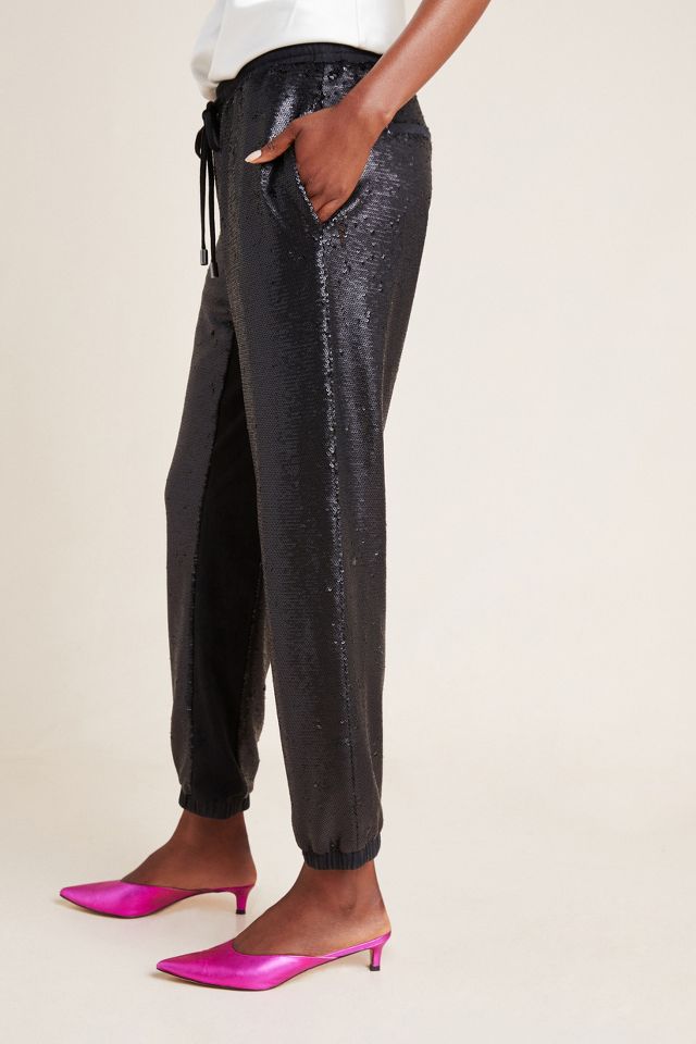 Anthropologie store sequin joggers