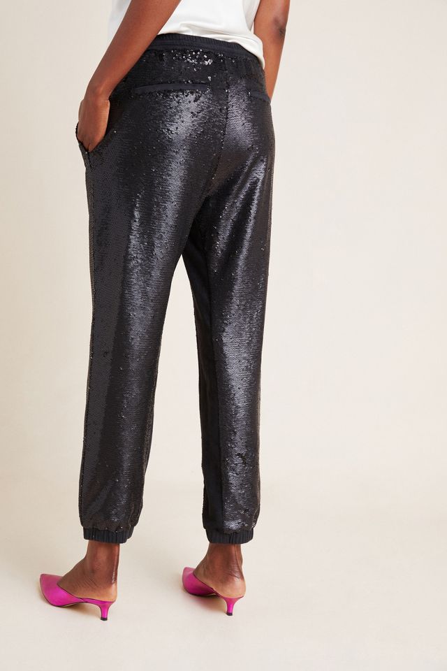 Anthropologie sequin joggers sale