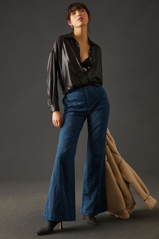 By Anthropologie Drapey Flare Pants