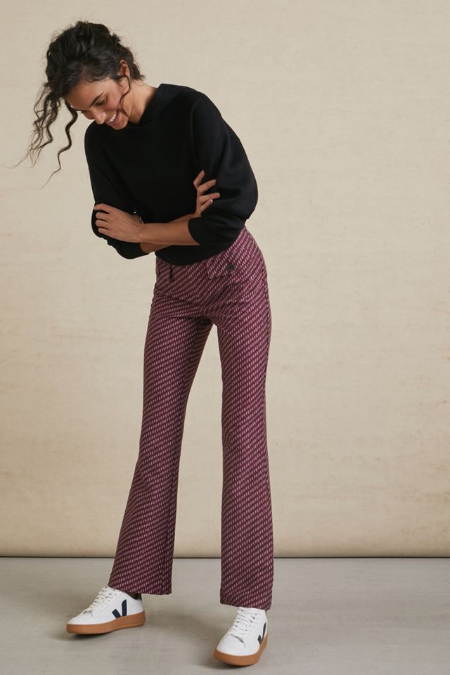 Anthropologie, Pants & Jumpsuits, Anthropologie The Essential Flared  Trouser In Raspberry Sz 4