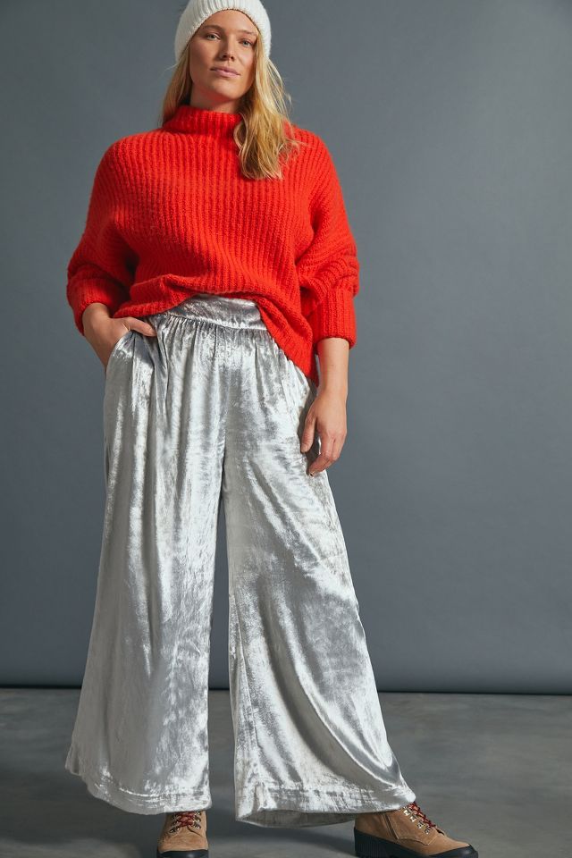 Maeve Anastacia Velvet Wide-Leg Pants