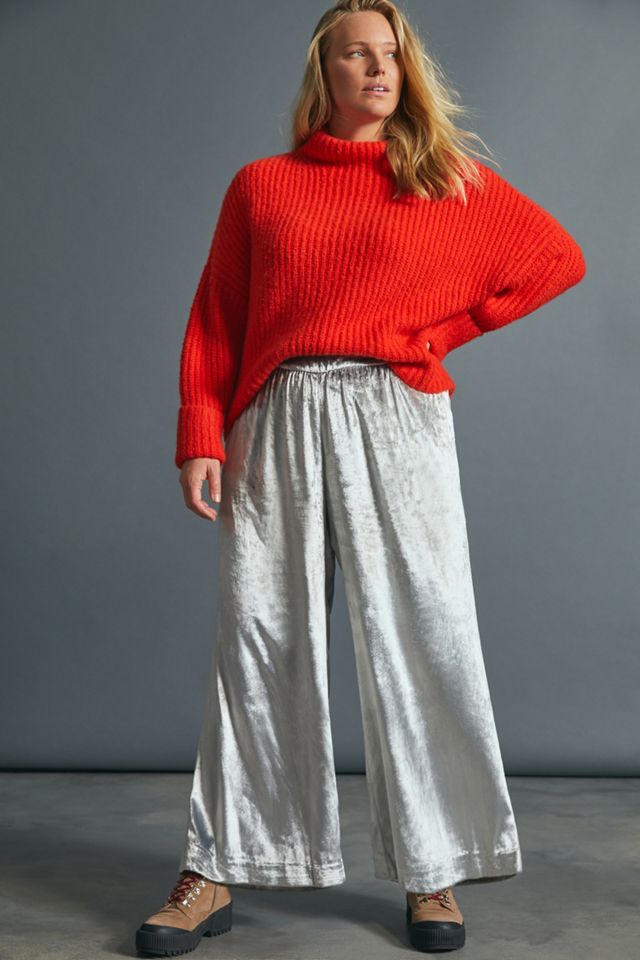 Maeve Anastacia Velvet Wide-Leg Pants #5
