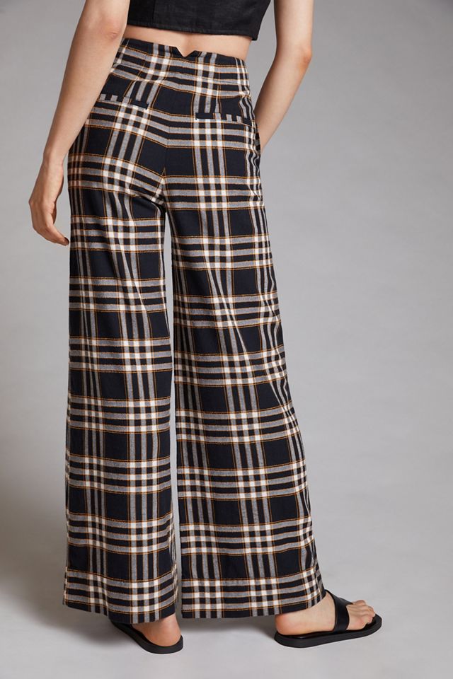 Maeve Plaid Wide-Leg Pants #4