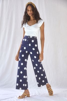 Maeve Colette Cropped Wide-Leg Pants | Anthropologie