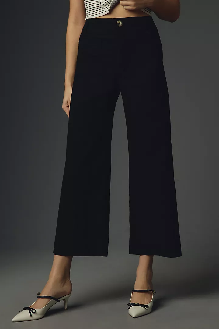 Maeve Cropped Wide Leg Pants - Available in Tall, Reg and Petite - 7 Color options - So Versatile to Dress Up or Down - tts