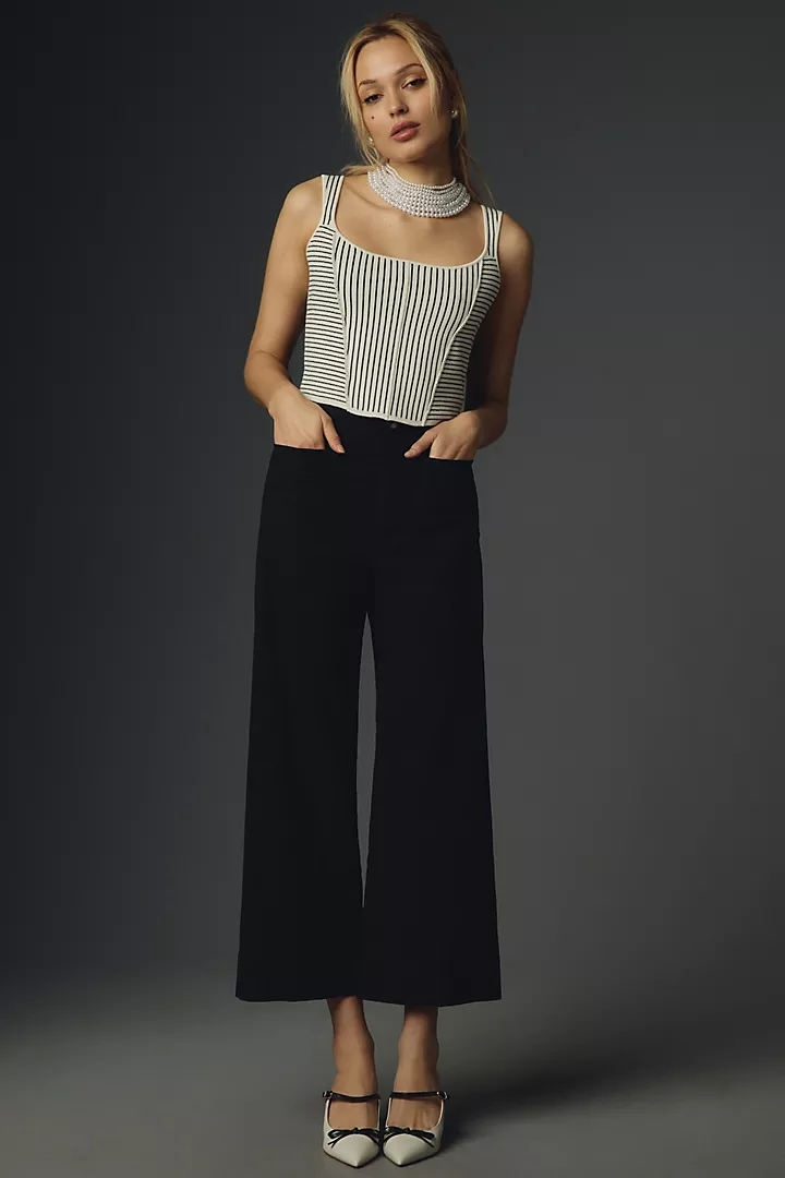 Maeve Cropped Wide Leg Pants - Available in Tall, Reg and Petite - 7 Color options - So Versatile to Dress Up or Down - tts