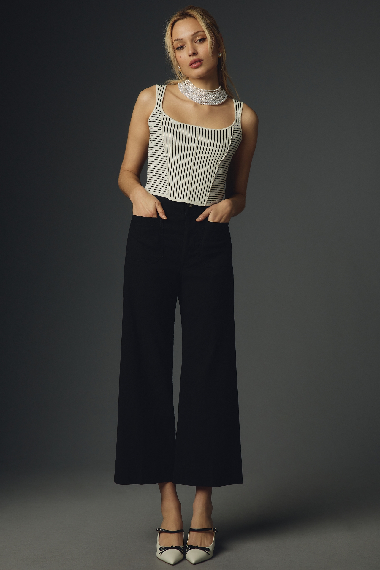 The Colette Crop Wide-Leg Pants by Maeve
