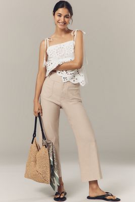 By Anthropologie Puff-Sleeve Denim Buttondown Shirt
