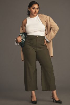 Plus size 2025 wide leg chinos