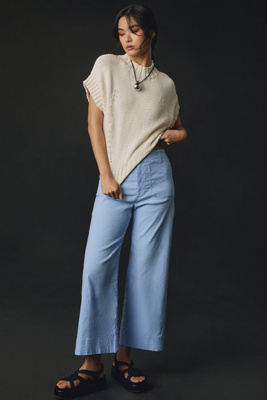 Maeve The Colette Cropped Wide-leg Pants By  In Blue