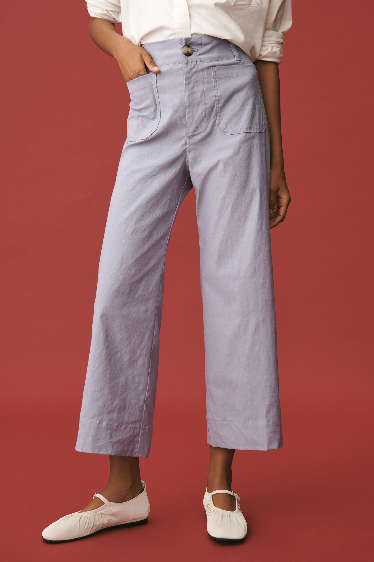 The Colette Cropped Wide-Leg Pants by Maeve