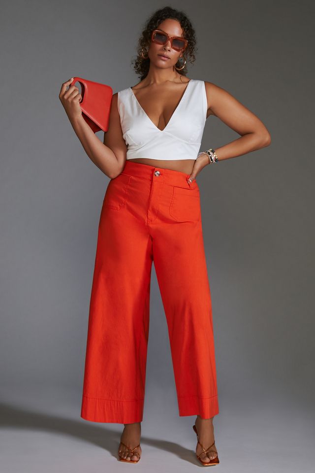 The Colette Cropped Wide-Leg Pants by Maeve