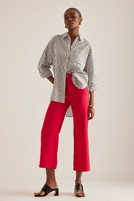 The Colette Cropped Wide-Leg Trousers by Maeve par en Red taille: 24 chez Anthropologie - The Colette Collection by Maeve - Modalova