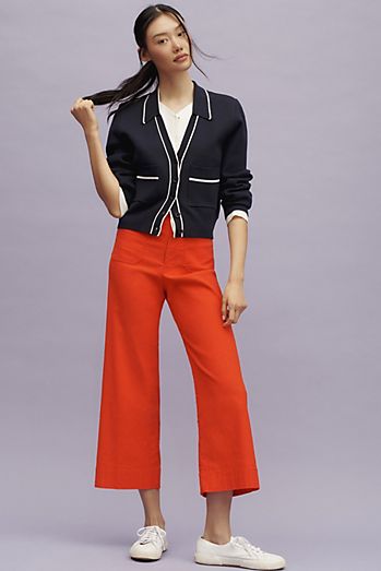 The Colette Cropped Wide-Leg Pants by Maeve