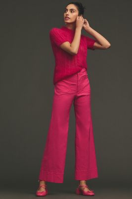 Maeve The Colette Cropped Wide-leg Pants By  In Pink