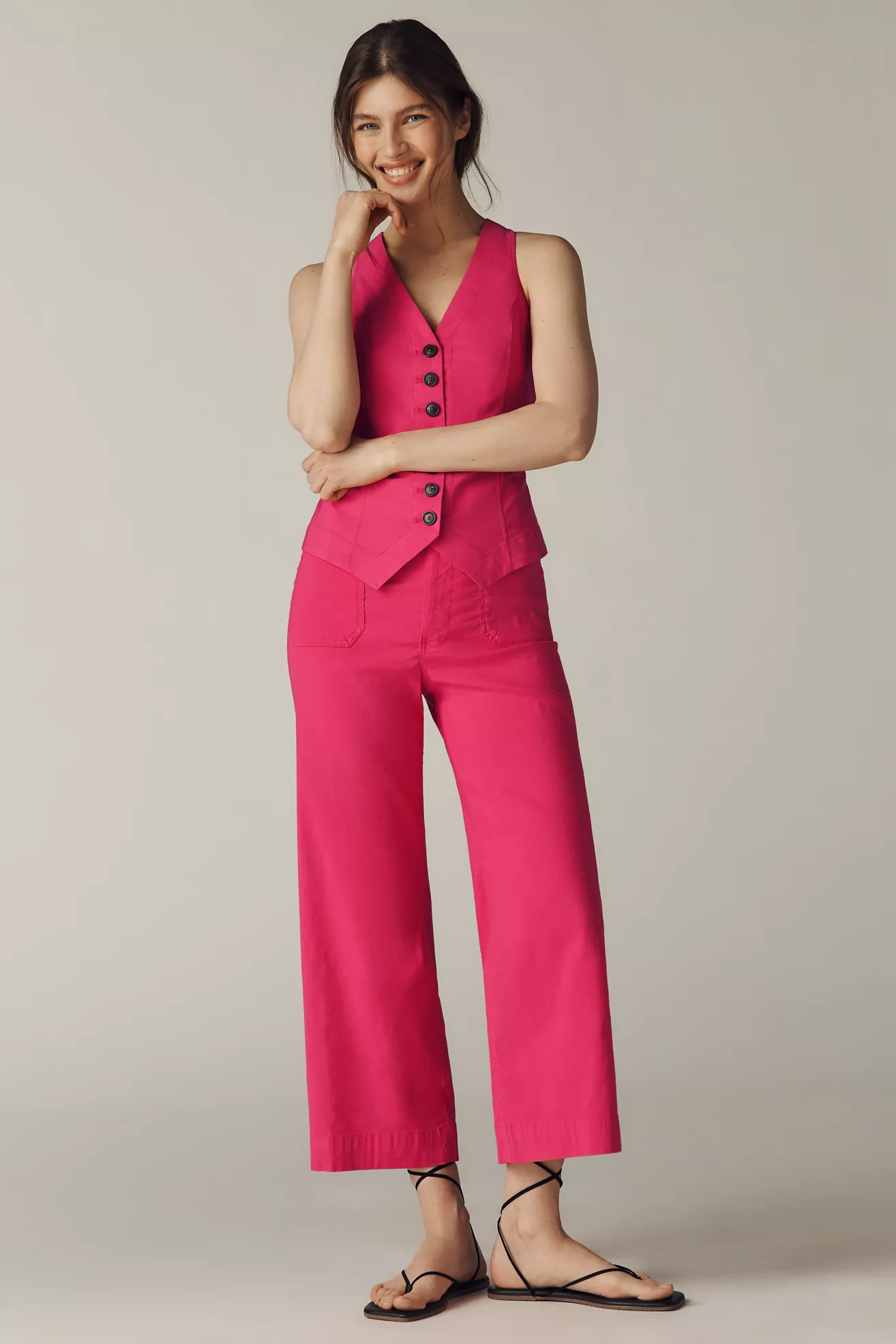 Maeve Colette Magic Fabric Cropped Wide Leg Pants