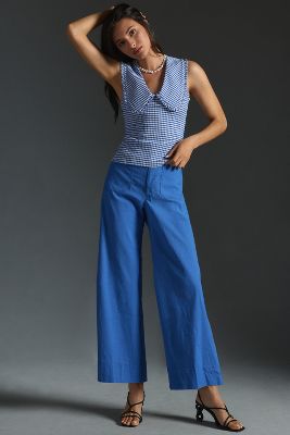 Maeve The Colette Cropped Wide-leg Pants By  In Blue
