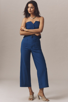 Maeve The Colette Magic Fabric Crop Wide-leg Pants By  In Blue