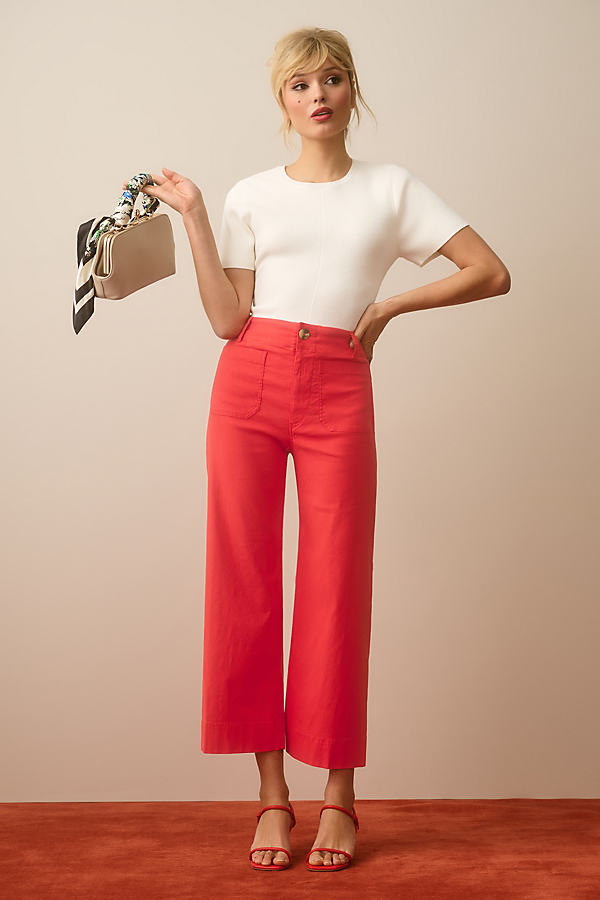 Maeve The Colette Cropped Wide-Leg Trousers