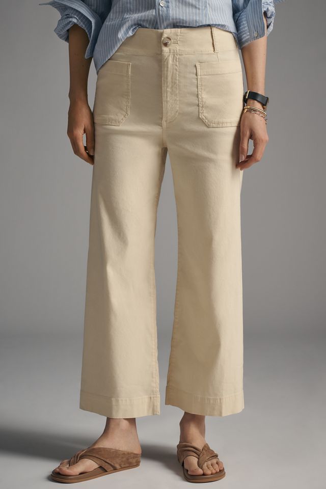 The Colette Cropped Wide-Leg Pants by Maeve