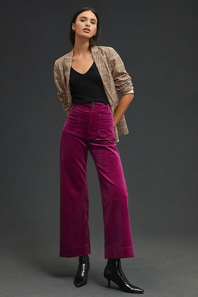 Maeve The Colette Cropped Wide-Leg Corduroy Pants | Anthropologie