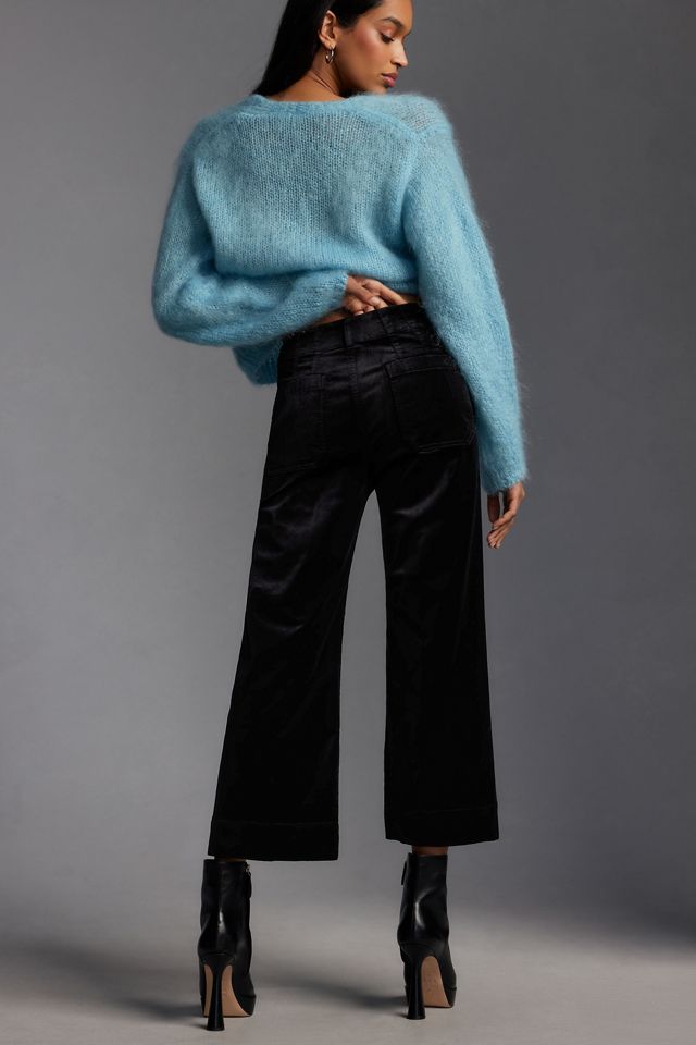 The Colette Velvet Crop Wide-Leg Pants by Maeve #2