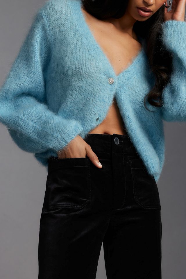 The Colette Velvet Crop Wide-Leg Pants by Maeve #3