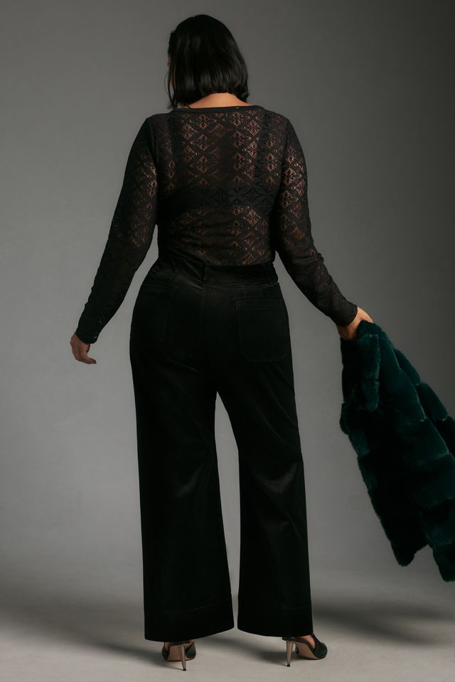 The Colette Velvet Crop Wide-Leg Pants by Maeve #6