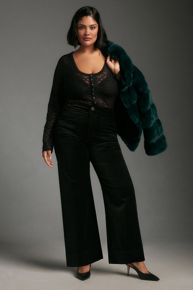 The Colette Velvet Crop Wide-Leg Pants by Maeve #4